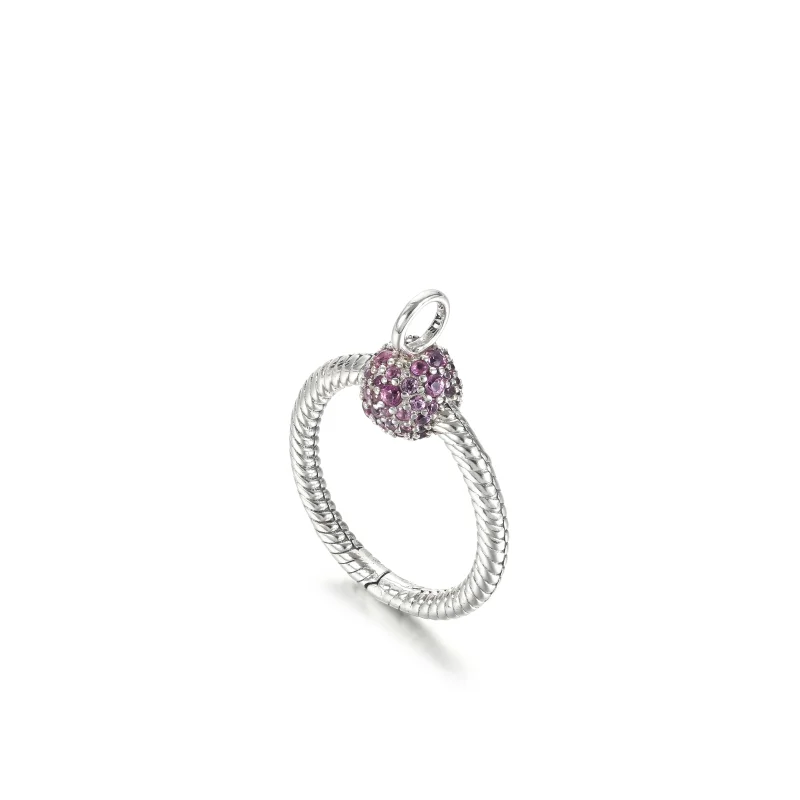 (imagem para) Pendente O Pandora Moments Pequeno Rosa Em Pavé - 399097C02 - Visualizar 2