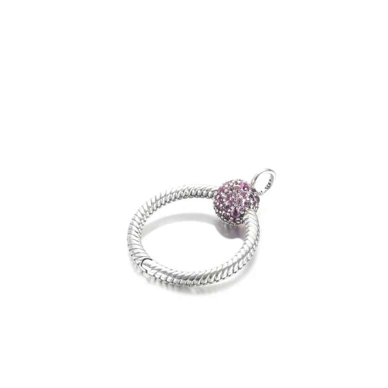 (imagem para) Pendente O Pandora Moments Pequeno Rosa Em Pavé - 399097C02 - Visualizar 3