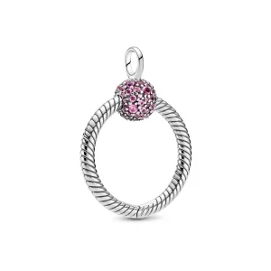 (imagem para) Pendente O Pandora Moments Pequeno Rosa Em Pavé - 399097C02