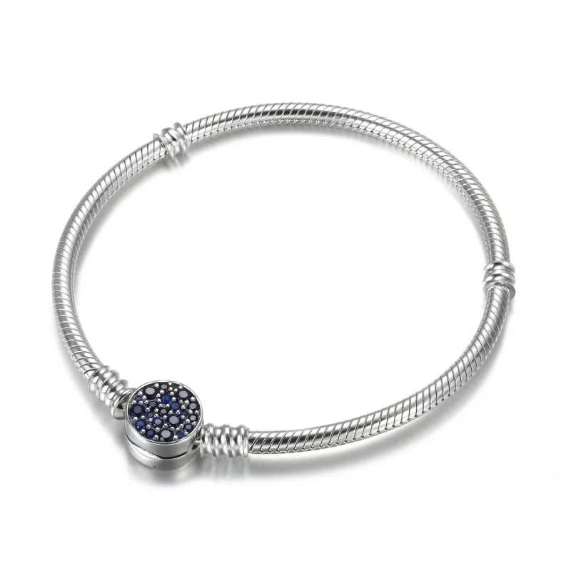 (imagem para) Pulseira snake com fecho em disco azul Pandora - 599288C01 - Visualizar 2