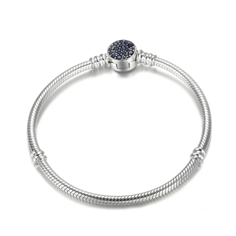 (imagem para) Pulseira snake com fecho em disco azul Pandora - 599288C01 - Visualizar 4