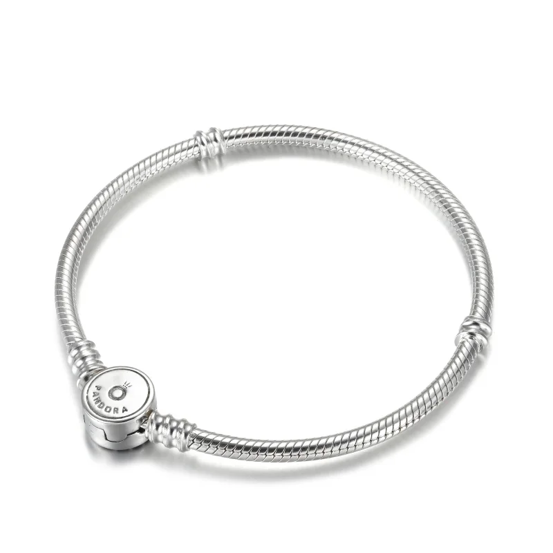 (imagem para) Pulseira snake com fecho em disco azul Pandora - 599288C01 - Visualizar 5