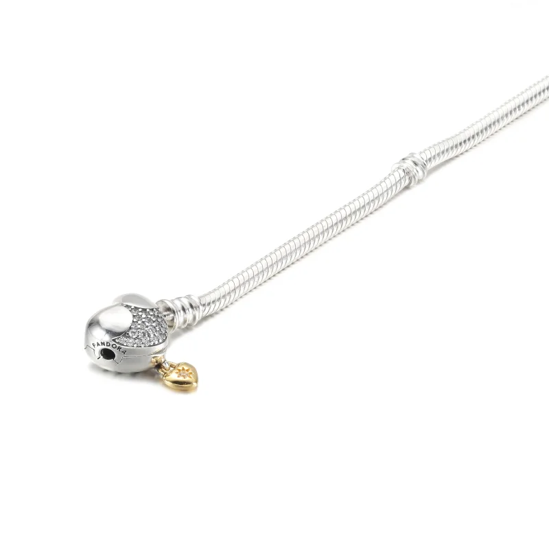 (imagem para) Bracelete Disney Princesa Pandora Moments Coração com Corrente Serpentina - 5695 - Visualizar 4