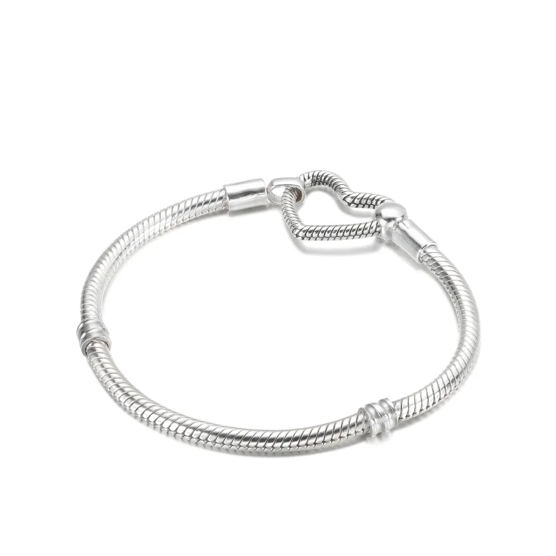 (imagem para) Bracelete Pandora Moments Coração com Fecho em Cobra - 599539C00 - Visualizar 2