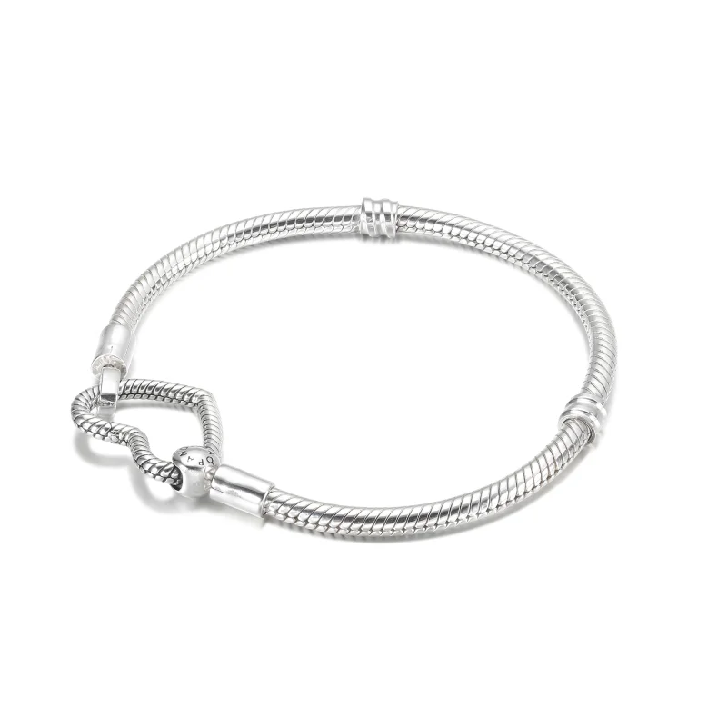(imagem para) Bracelete Pandora Moments Coração com Fecho em Cobra - 599539C00 - Visualizar 3