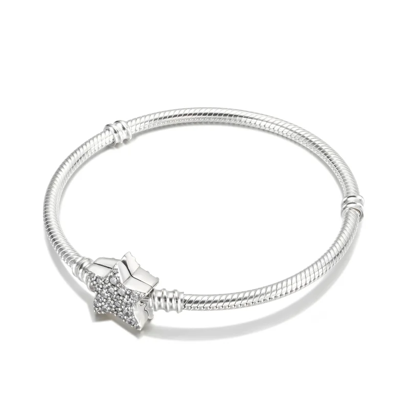(imagem para) Bracelete Pandora Moments Corrente Cobra com Fivela Assimétrica de Estrela - 599 - Visualizar 3