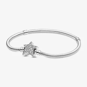 (imagem para) Bracelete Pandora Moments Corrente Cobra com Fivela Assimétrica de Estrela - 599639C01