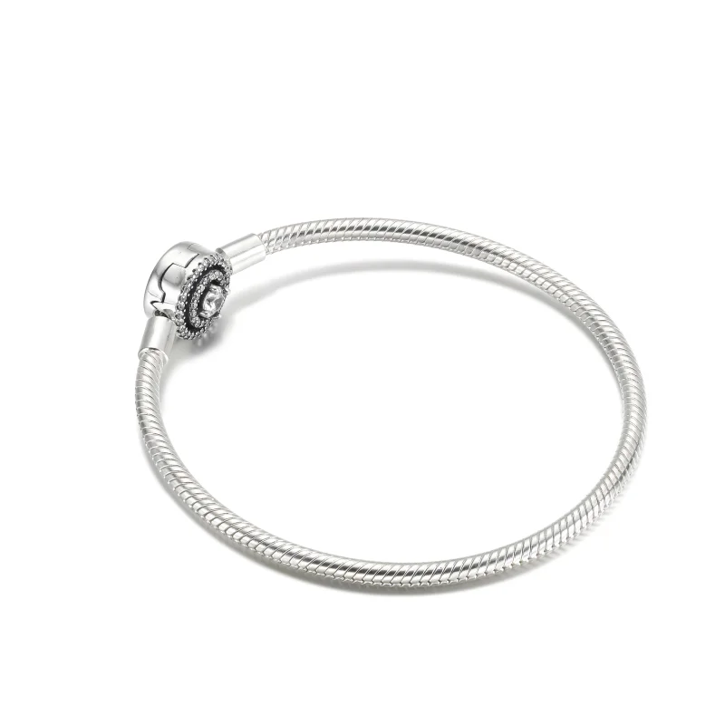 (imagem para) Bracelete Pandora Moments Halo Snake Chain - 590038C01 - Visualizar 3