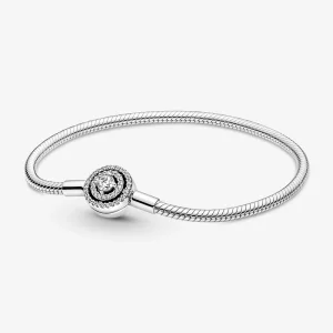 (imagem para) Bracelete Pandora Moments Halo Snake Chain - 590038C01