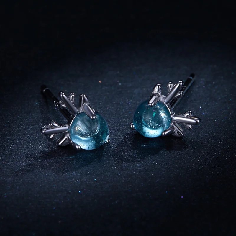 (imagem para) Brincos de Argola com Chifres de Prata Estilo Pandora - BSE210 - Visualizar 7