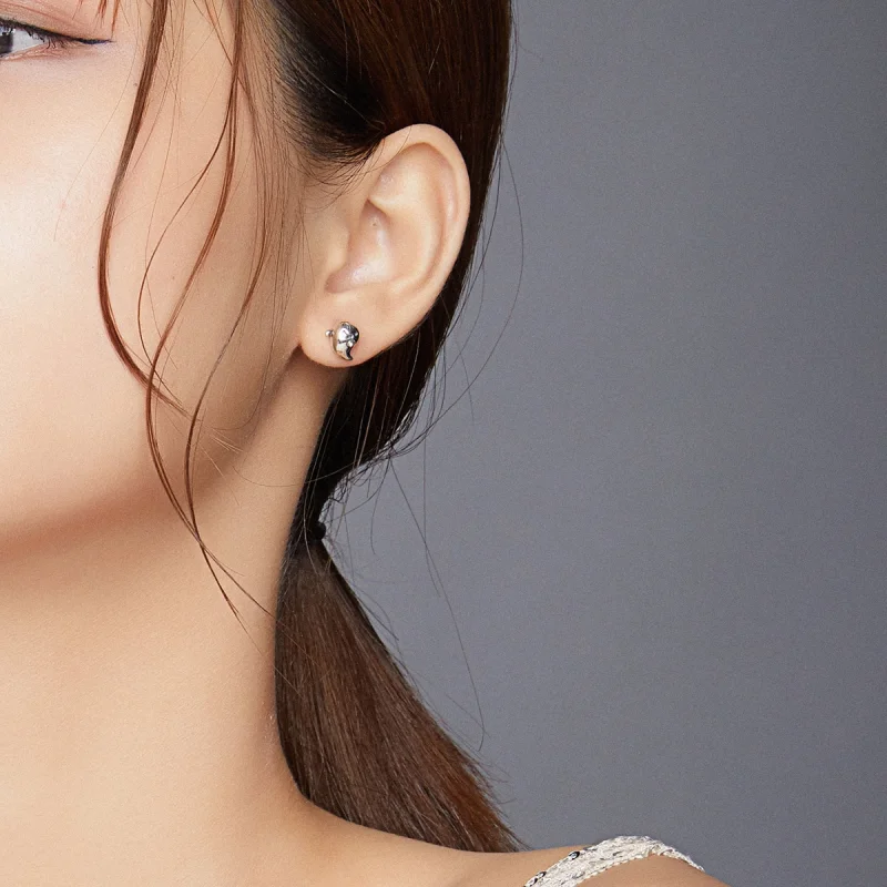 (imagem para) Brincos de Argola Fantasma do Diabinho em Prata Estilo Pandora - BSE421 - Visualizar 4