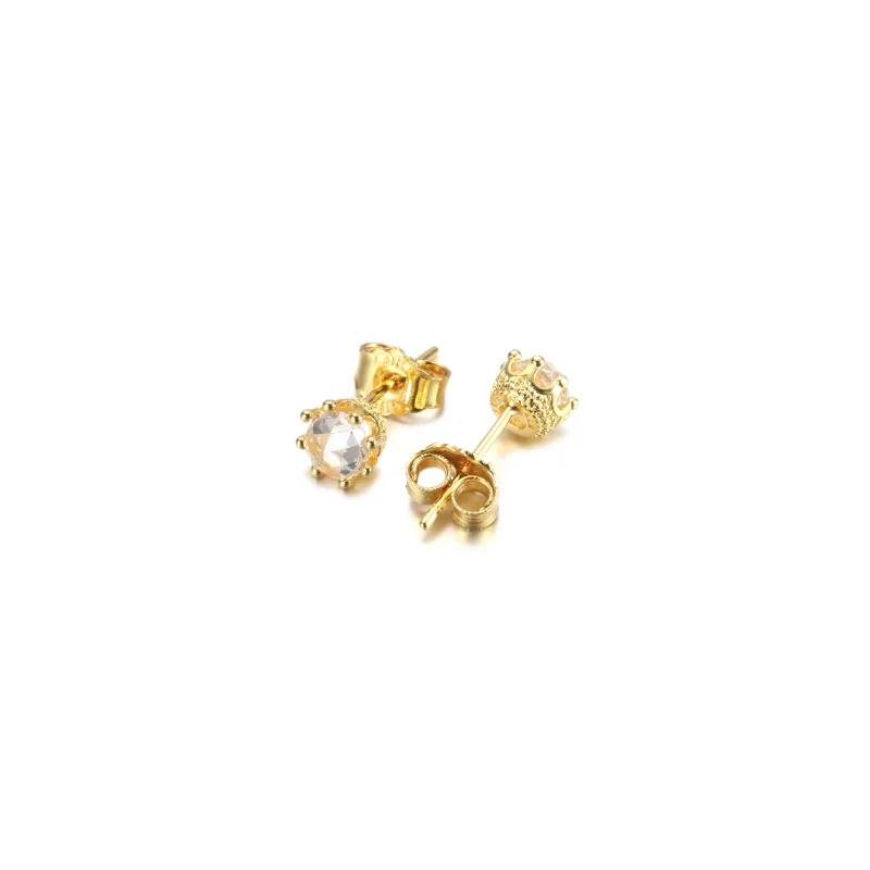 (imagem para) Brincos de Tarraxa PANDORA Coroa Brilhante Transparente - 268311C01 - Visualizar 3
