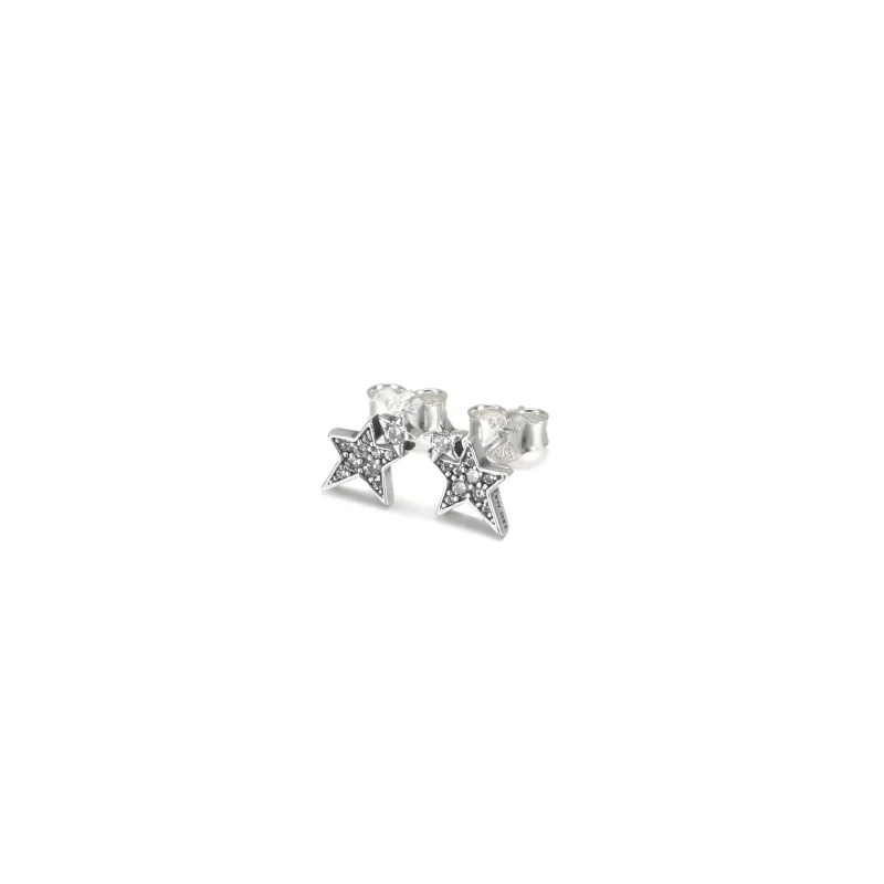 (imagem para) Brincos PANDORA Sparkling Asymmetric Stars - 290012C01 - Visualizar 2