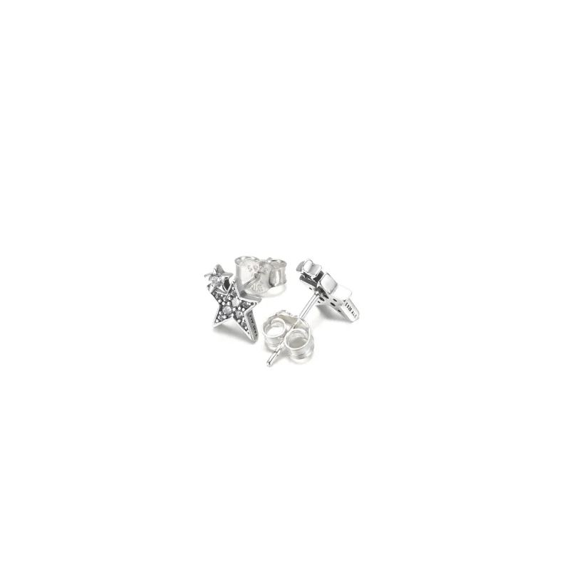 (imagem para) Brincos PANDORA Sparkling Asymmetric Stars - 290012C01 - Visualizar 4