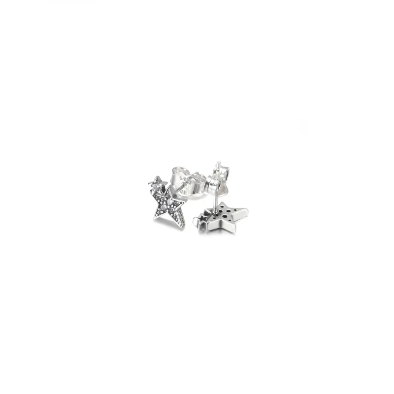 (imagem para) Brincos PANDORA Sparkling Asymmetric Stars - 290012C01 - Visualizar 5