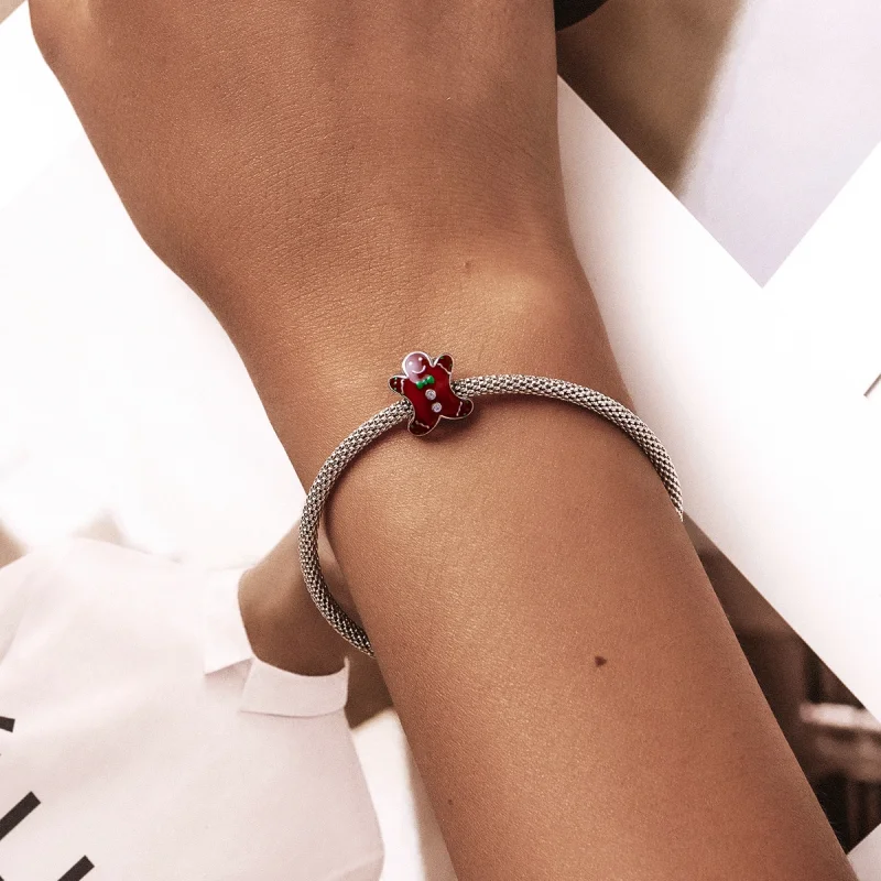 (imagem para) Charm de Boneco de Gengibre em Prata Estilo Pandora - SCC2037 - Visualizar 5