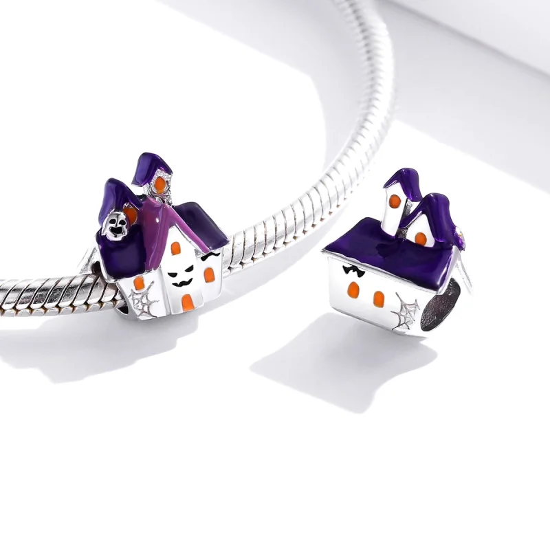 (imagem para) Charm de Casa Assombrada de Halloween em Prata Estilo Pandora - BSC324 - Visualizar 4