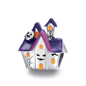 (imagem para) Charm de Casa Assombrada de Halloween em Prata Estilo Pandora - BSC324