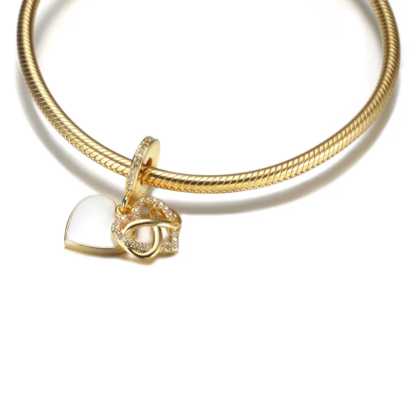 (imagem para) Charm de coração infinito brilhante PANDORA com pingente - 759516C01 - Visualizar 5