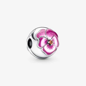 (imagem para) Charm de Fivela de Flor Amor-Perfeito Rosa PANDORA - 790772C01