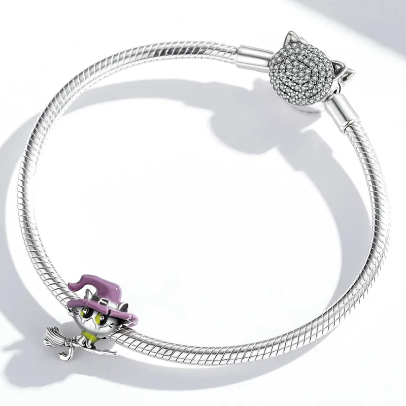 (imagem para) Charm de Gata Bruxa de Prata Estilo Pandora - SCC1956 - Visualizar 3