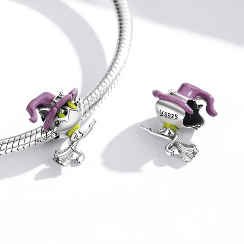 (imagem para) Charm de Gata Bruxa de Prata Estilo Pandora - SCC1956 - Visualizar 4