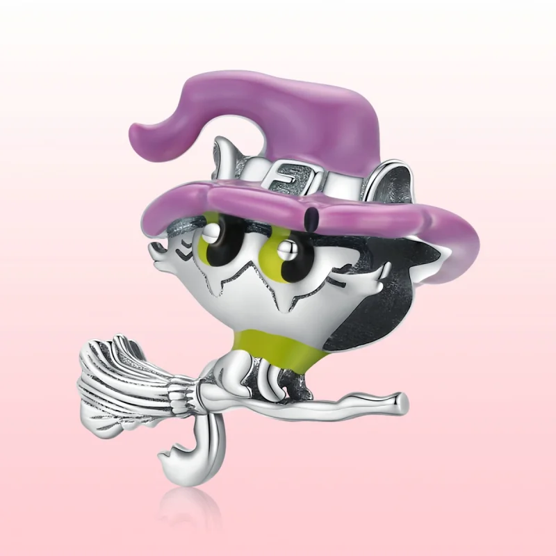 (imagem para) Charm de Gata Bruxa de Prata Estilo Pandora - SCC1956 - Visualizar 6