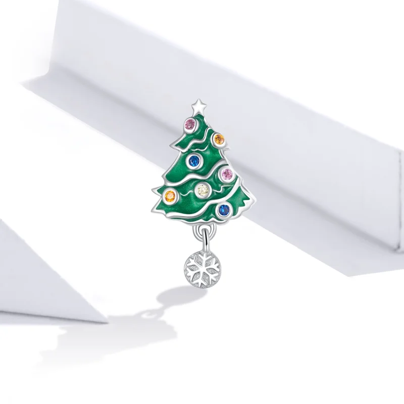 (imagem para) Charm de Árvore de Natal Colorida em Prata Estilo Pandora - BSC374 - Visualizar 2