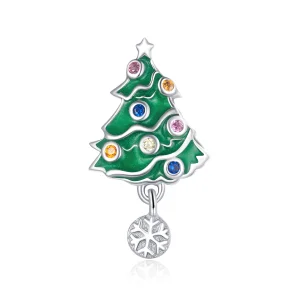 (imagem para) Charm de Árvore de Natal Colorida em Prata Estilo Pandora - BSC374