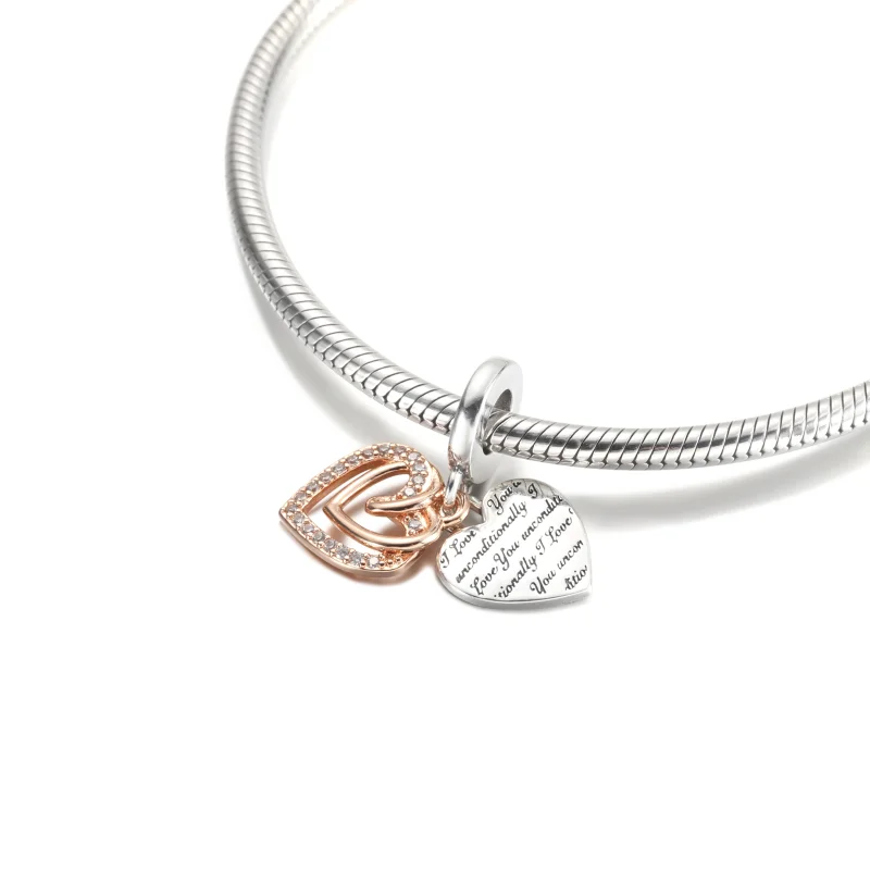 (imagem para) Charm Duplo de Corações Entrelaçados PANDORA - 781062C01 - Visualizar 5