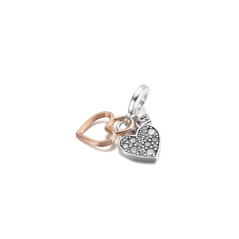 (imagem para) Charm Duplo Pingente Coração com Cadeado PANDORA - 780087C01 - Visualizar 2