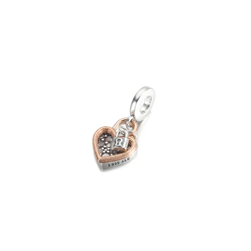 (imagem para) Charm Duplo Pingente Coração com Cadeado PANDORA - 780087C01 - Visualizar 4