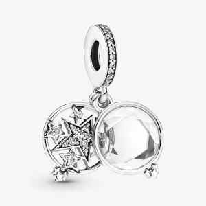 Charm Duplo Pingente Estrela Ampliada PANDORA - 799640C01 (imagem para) Charm Duplo Pingente Estrela Ampliada PANDORA - 799640C01