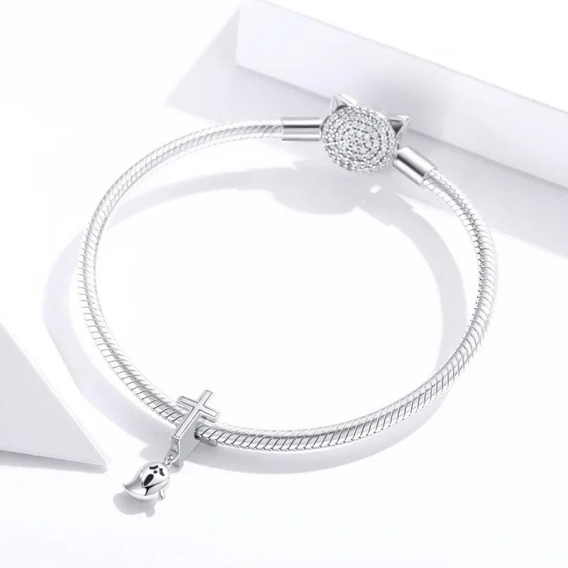 (imagem para) Charm Fantasma de Halloween em Prata Estilo Pandora - BSC328 - Visualizar 3