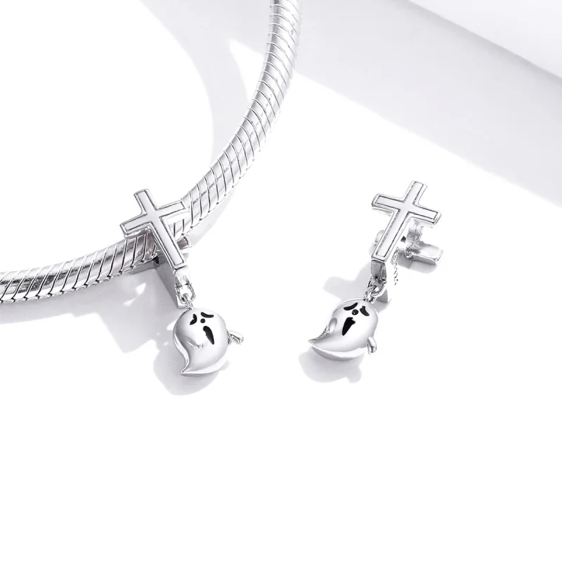 (imagem para) Charm Fantasma de Halloween em Prata Estilo Pandora - BSC328 - Visualizar 4