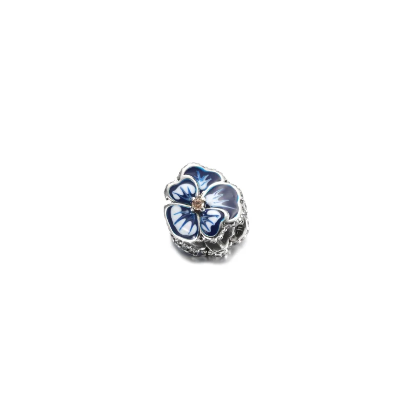 (imagem para) Charm Flor Amor-Perfeito Azul PANDORA - 790777C02 - Visualizar 2