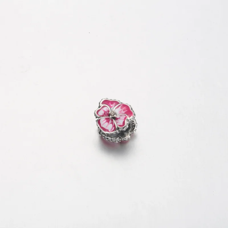 (imagem para) Charm Flor Amor-Perfeito Rosa PANDORA - 790777C01 - Visualizar 2