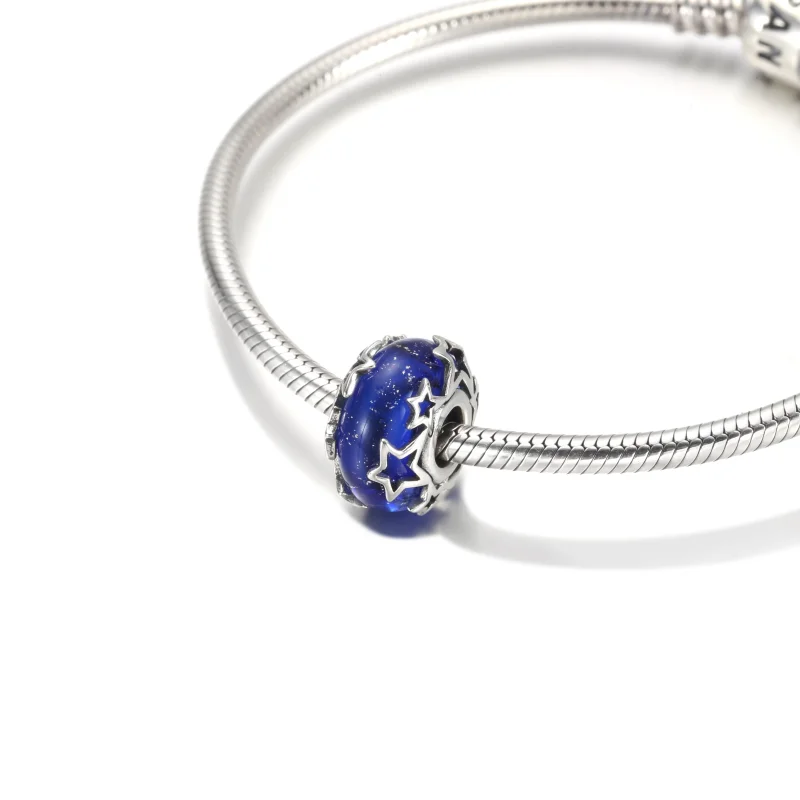 (imagem para) Charm Murano Galáxia Azul e Estrela PANDORA - 790015C00 - Visualizar 5