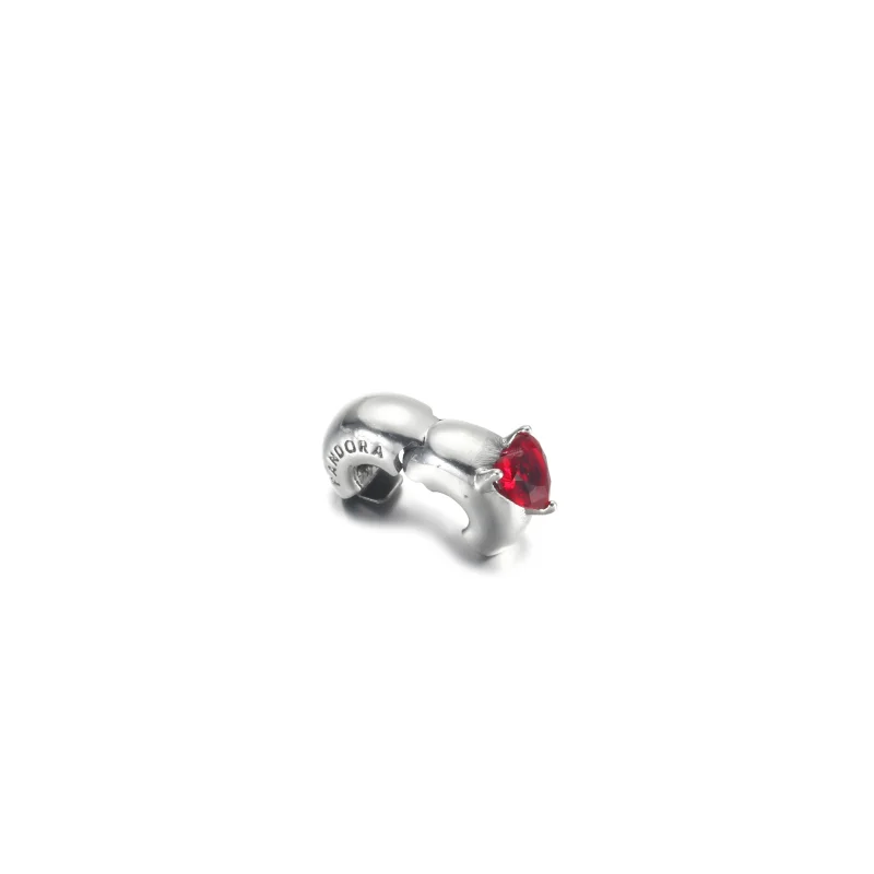 (imagem para) Charm PANDORA Coração Vermelho com Corte Solitário - 799203C01 - Visualizar 3