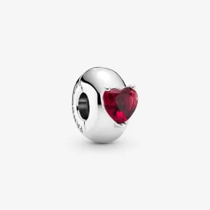 (imagem para) Charm PANDORA Coração Vermelho com Corte Solitário - 799203C01