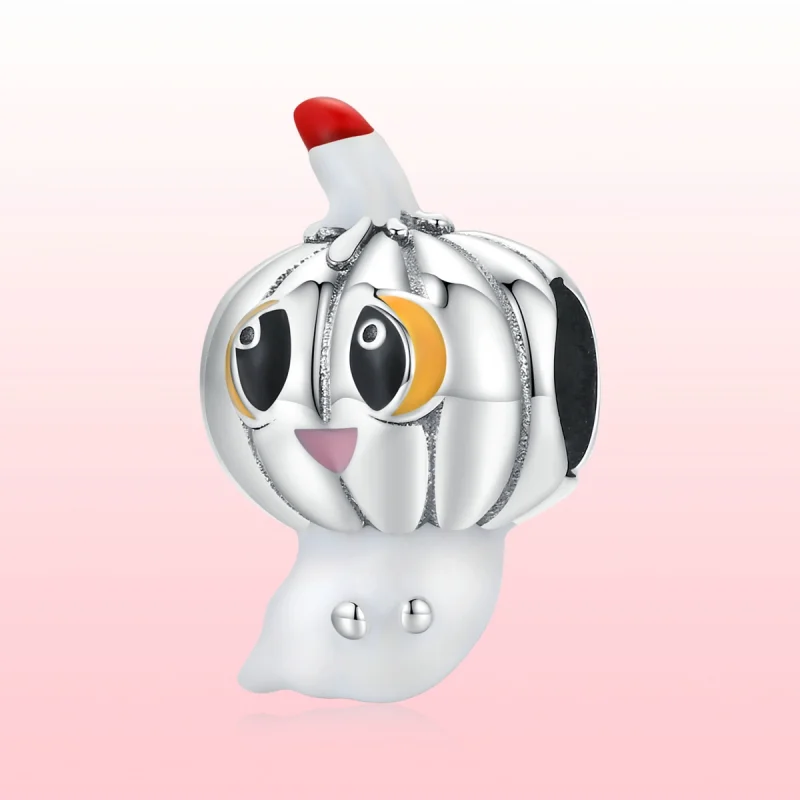 (imagem para) Charm Pandora Estilo Abóbora Fantasma Prateada - SCC1981 - Visualizar 6