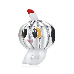 (imagem para) Charm Pandora Estilo Abóbora Fantasma Prateada - SCC1981