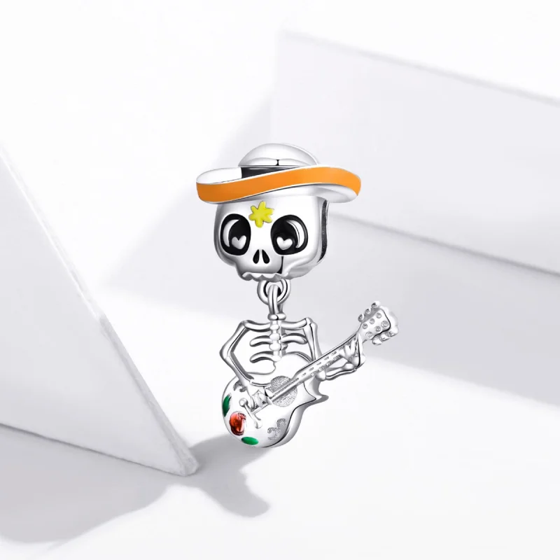 (imagem para) Charm Pandora Estilo Guitarra Caveira de Prata - BSC327 - Visualizar 2