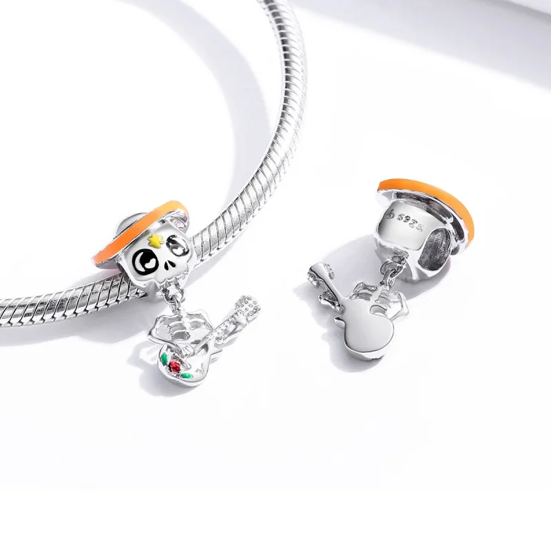 (imagem para) Charm Pandora Estilo Guitarra Caveira de Prata - BSC327 - Visualizar 4