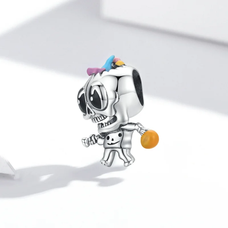 (imagem para) Charm Pandora Estilo Prata Caveira Halloween - SCC1955 - Visualizar 2