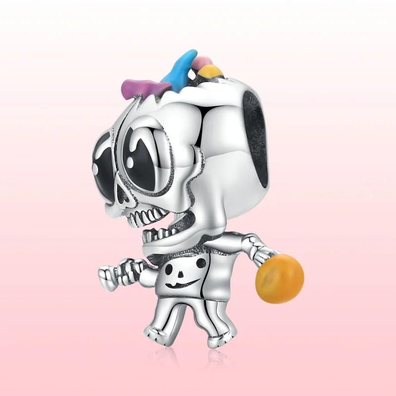 (imagem para) Charm Pandora Estilo Prata Caveira Halloween - SCC1955 - Visualizar 6