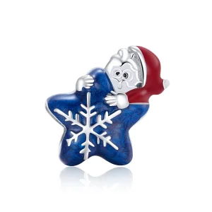 Charm Pandora Estilo Prata Papai Noel - BSC372 (imagem para) Charm Pandora Estilo Prata Papai Noel - BSC372