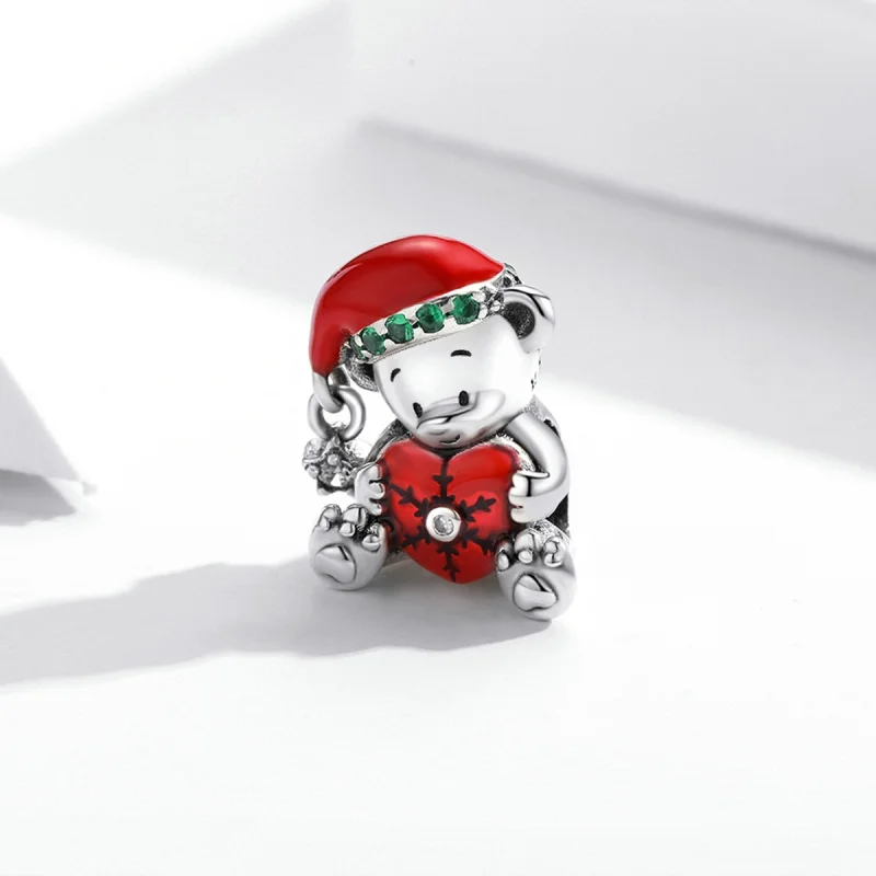 (imagem para) Charm Pandora Estilo Urso de Natal em Prata - SCC2035 - Visualizar 2