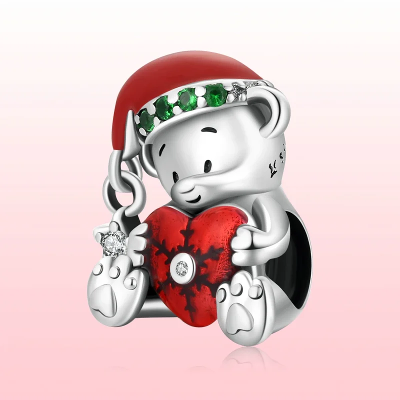 (imagem para) Charm Pandora Estilo Urso de Natal em Prata - SCC2035 - Visualizar 6