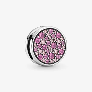 (imagem para) Charm PANDORA Pink Pavé Clip - 799362C01